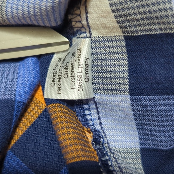 Haupt Germany Button Up Long Sleeve Modern Fit Contemporary Plaid XL (17 1/2) - Picture 9 of 9